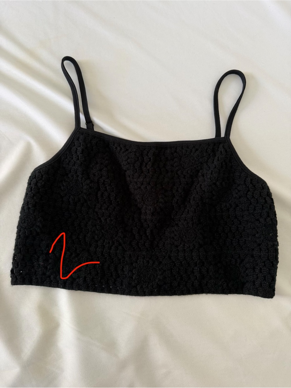 Black Crochet Knit Cami Tank Top - Women